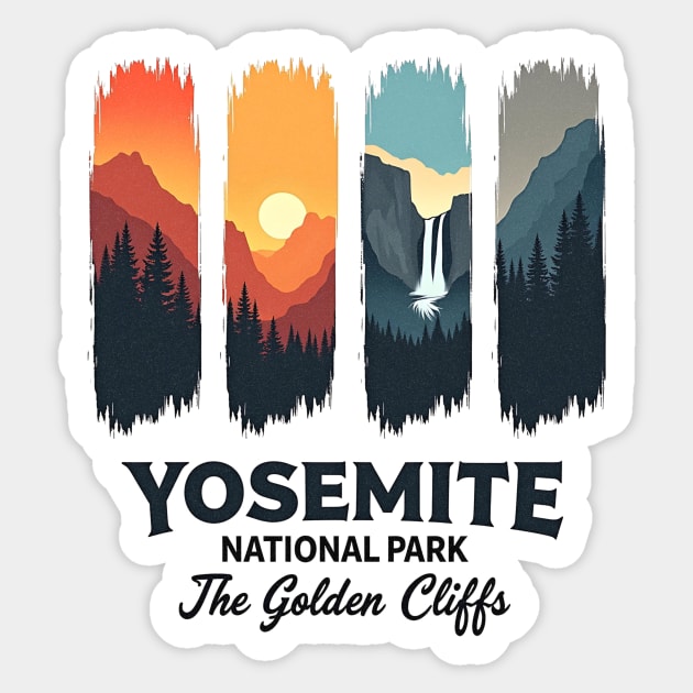 Yosemite – The Golden Cliffs Design Sticker by Designed By Marty